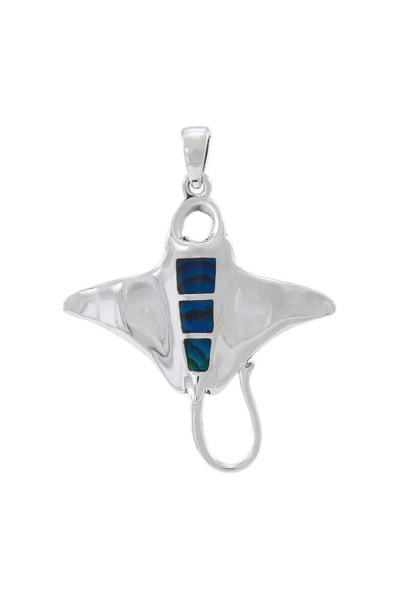 Manta Ray 925 Sterling Silver Pendant Fine Sea Life Totem Ocean Beach Jewelry