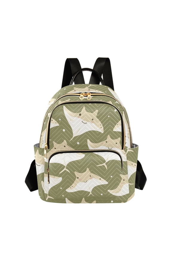 Manta Ray Fashion Backpack Quilted Lightweight Women Travel Daypack 8.5L
