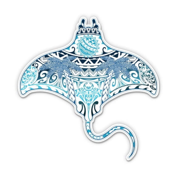 Manta Ray Marine Sea Ocean - 8" Vinyl Sticker - For Car Laptop I-Pad - Waterproof Decal