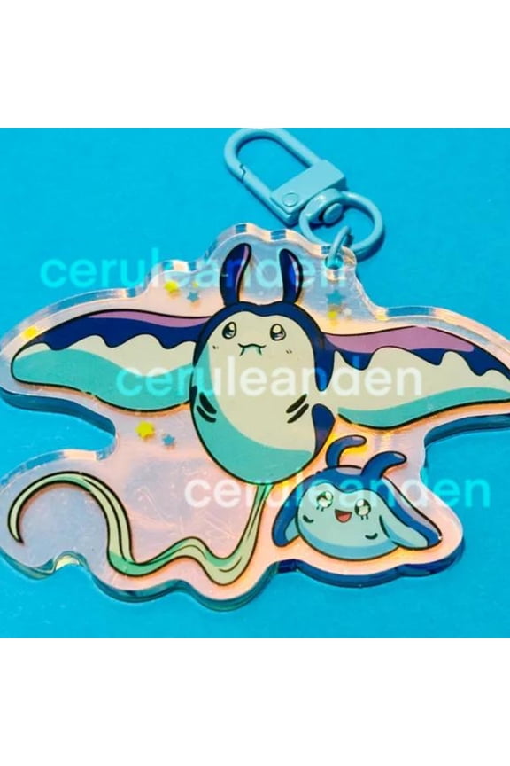 Manta Ray Monsters Keychain || Holographic Acrylic Charm (1 keychain)