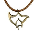 thumbnail image 1 of Manta Ray Ocean Theme Sea Life Solid Bronze Pendant Necklace, 1 of 6