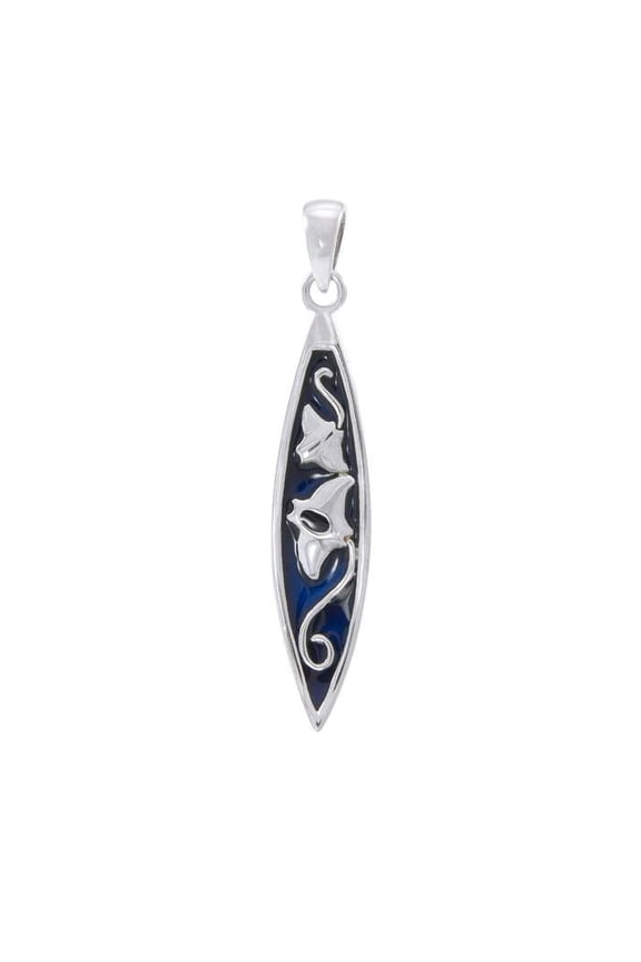 Manta Ray Surfboard 925 Sterling Silver Pendant Surfing Beach Sea Life Jewelry