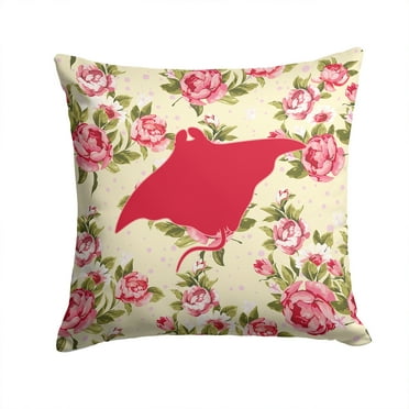 Manta ray Shabby Chic Yellow Roses  Fabric Decorative Pillow