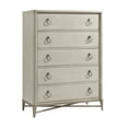 thumbnail image 1 of Mantalia Solid Wood 5-Drawer Chest with Metal Frame, Champagne, 1 of 6