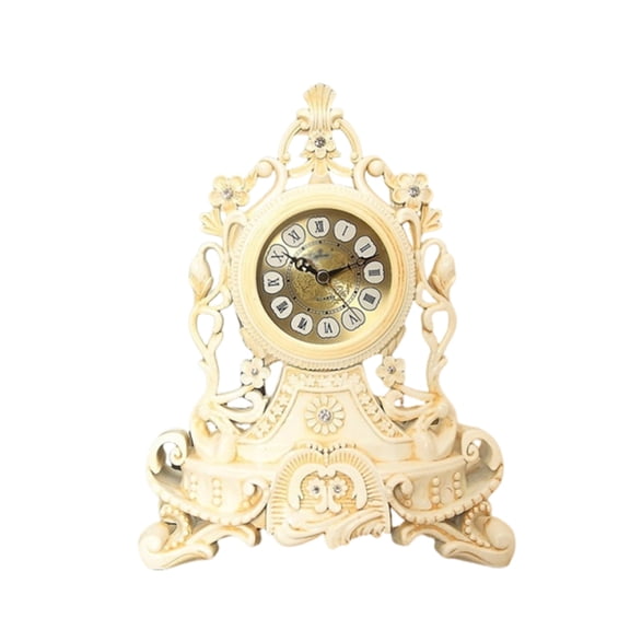 Mantel Clock, Elegant Frame, Battery Operated Table Clock, Desk Pendulum with Moving Gears, Convertible into a Wall Clock