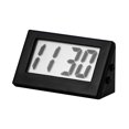 thumbnail image 1 of Mantel Clock Mute Working Battery Operated LCD Display Mini Standing Arabic Number Portable PS Material for Various Occasions - Black, 1 of 8