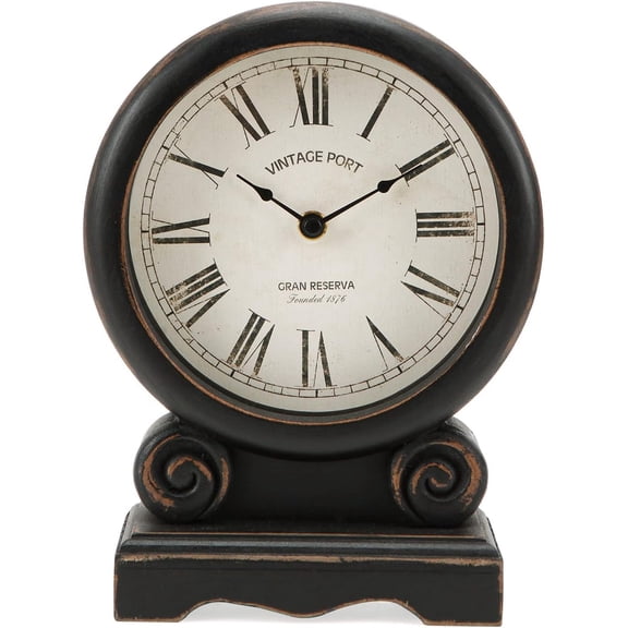 Mantel Clock, Retro Desk Clock Silent-Non-Ticking Battery Operated Wooden Mantel Clock for Living Room, Bedroom, Shelf Decoration, Fireplace, Farmhouse Decor