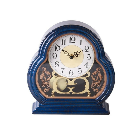 Mantel Clock With Silent Movement,Antique Style, Battery Powered Standing Mantle Shelf Clock Arch-Top Operated Fireplace for Living Room Decor Shelf Office