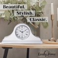 Mantel Clock, White Wooden Mantle Clock for Living Room Décor Silent