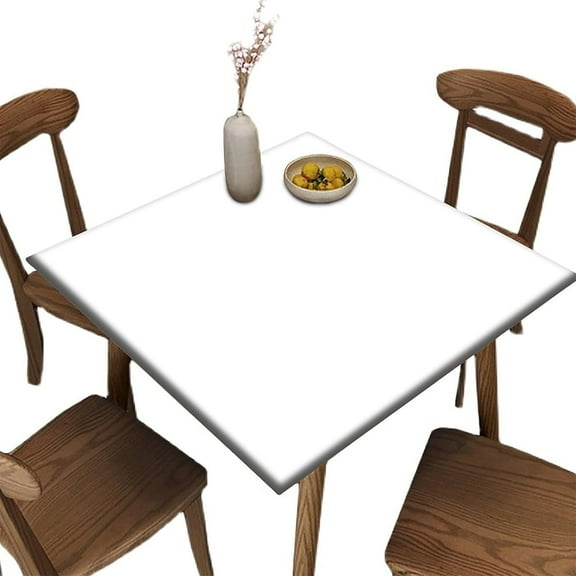 <new_title>Adjustable With Elastic Edge, Stain Resistant 32 x 32 White Polyester Tablecloth</new_title>