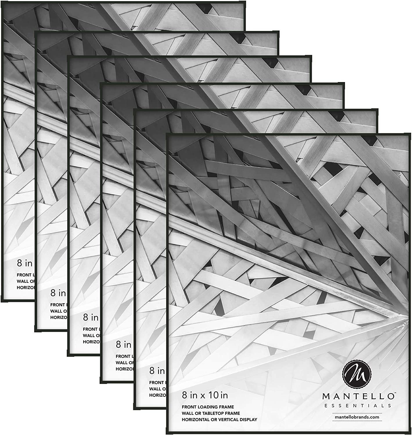 Mantello Essentials Sleek Black 8x10 Picture Frame Set - Pack of 6