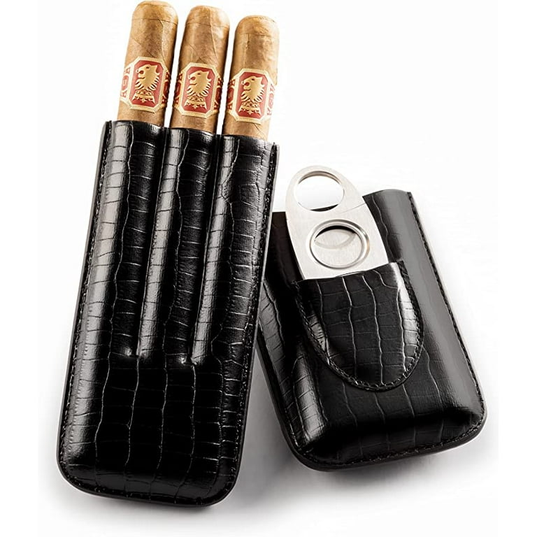 Monogrammed Travel Cigar Case with Cigar Cutter (Personalized Product)