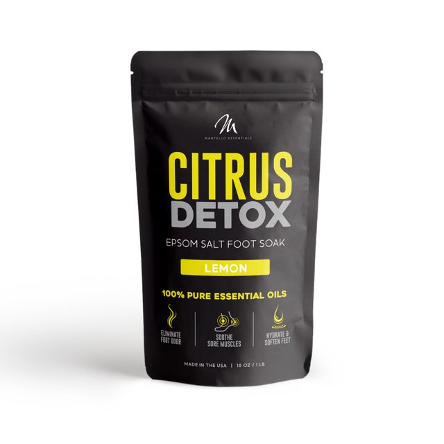 Mantello Epsom Salt Citrus Detox Foot Soak Callus Remover, Foot Odor