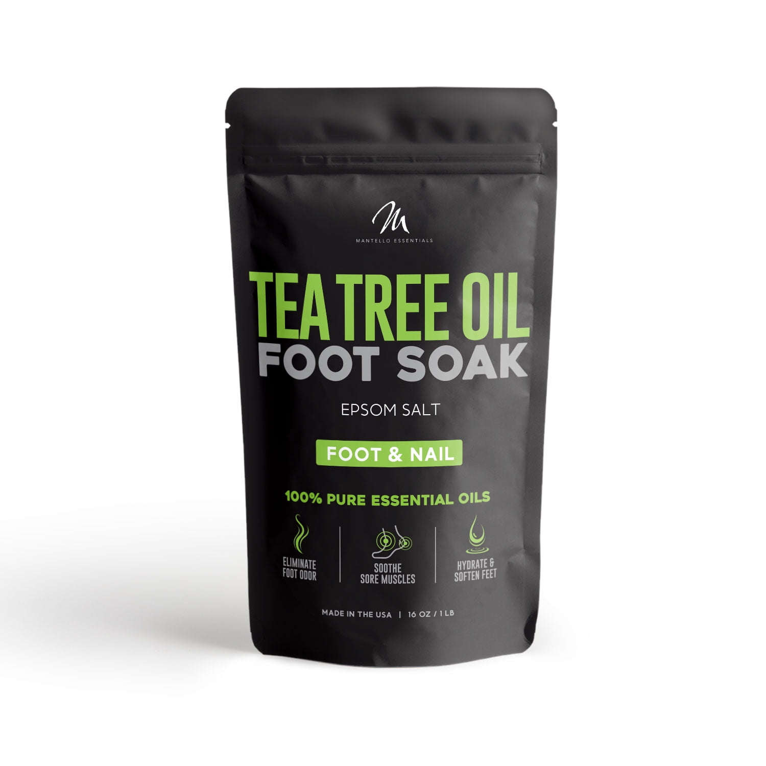 Mantello Tea Tree Oil Foot Soak with Epsom Salt Foot Soaker, Callus