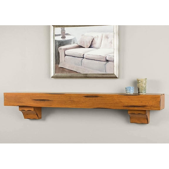 Mantels Direct Breckenridge 48" Rustic Distressed Wood Fireplace Mantel Shelf - Chestnut