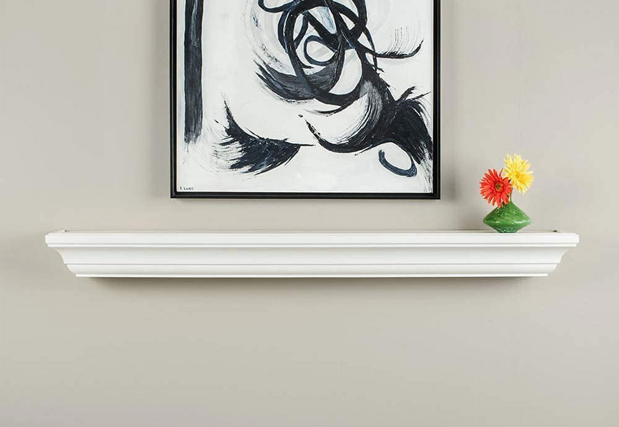 Mantels Direct Colton 72" Floating Wood Fireplace Mantel Shelf White