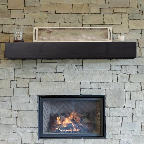 Mantels Direct Dakota 48 Inch Pine Wood Fireplace Mantel Shelf - Coffee Bean