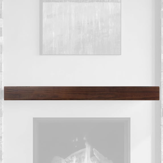 Mantels Direct Dakota 60 Inch Pine Wood Fireplace Mantel Shelf - Mocha