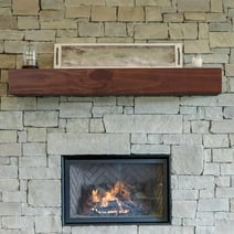 Mantels Direct Dakota 72" Floating Pine Wood Fireplace Mantel Shelf - Burnt Sienna