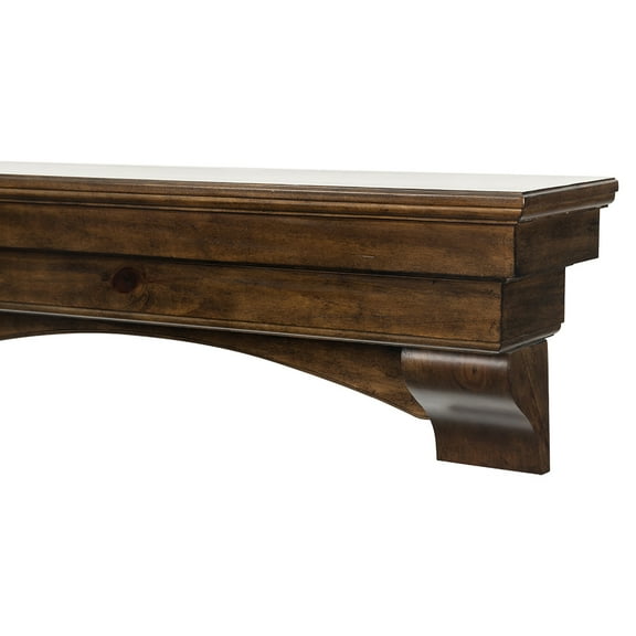 Mantels Direct Salem 60 Inch Wood Mantel Shelf With Arched Corbels - Mocha