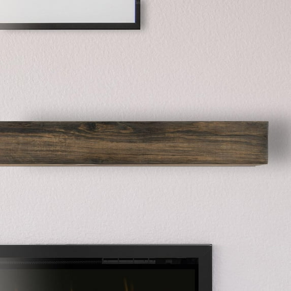 Mantels Direct Vail 48 inch x 4 inch Farmhouse Wood Fireplace Mantel Shelf - Driftwood