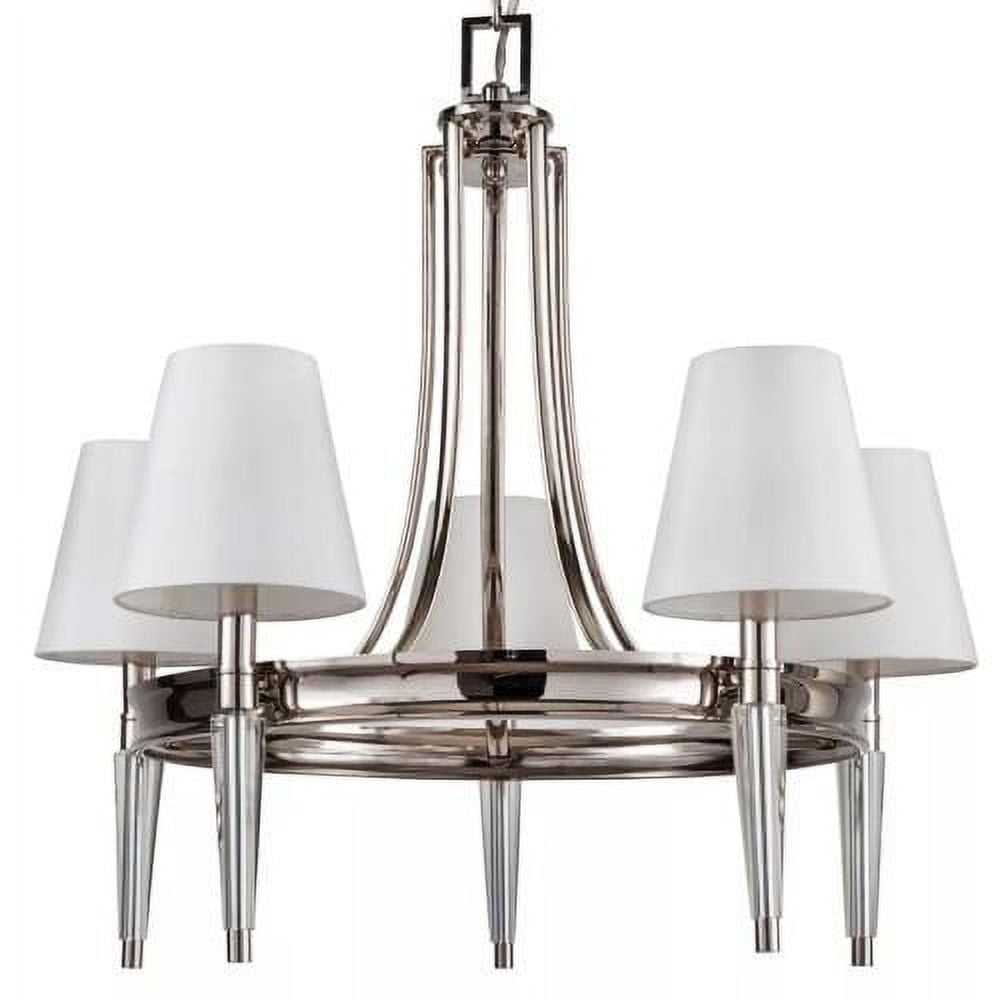 Manteo 26" Wide 5 Light Single Tier Empire Style Chandelier, Polished Nickel