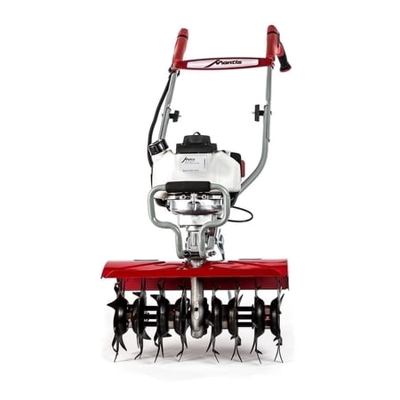 Mantis 16” 35cc 4-Cycle Gas Powered Walk Behind Tiller, Extra-Wide with Kickstand