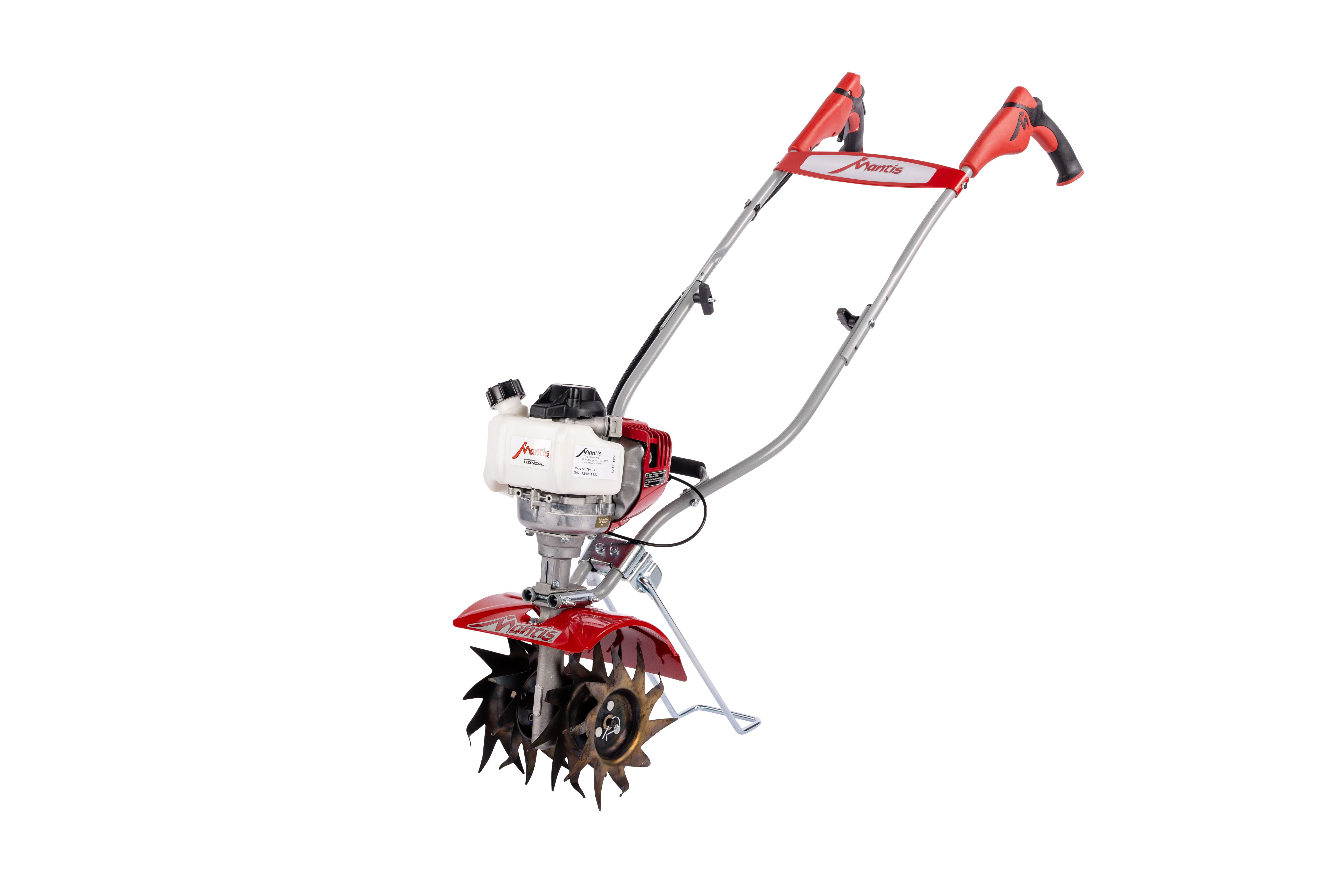Mantis 7940A Gas Powered Garden Tiller / Cultivator, Powered by Honda 25cc, 4-Cycle Engine