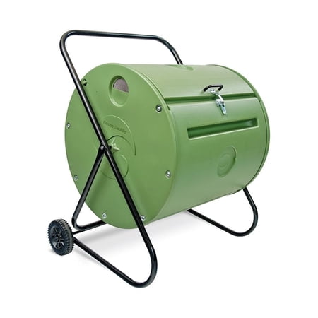 Mantis Back Porch ComposTumbler 37 gal Black Metal Freestanding Composting Bin with Air Vents