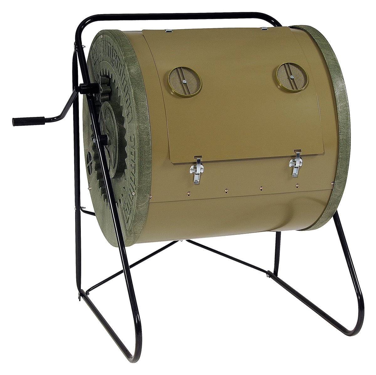 Sage Green Galvanized Steel Outdoor Tumbler Composter, 88 Gallons