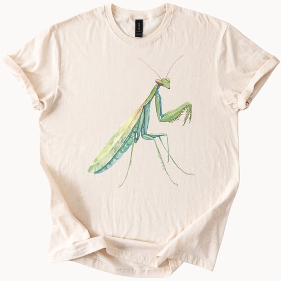 Mantis Insect Bug Nature Lover Detailed Graphic T-Shirt
