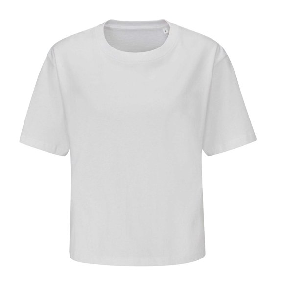 Mantis Womens Natural Cotton Heavyweight Loose Fit Crop T-Shirt