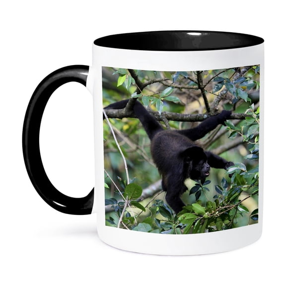 Mantled Howler Monkey, Lomas De Barbudal, Costa Rica - Sa22 Mgl0015 - Miva Stock, 11oz Two-Tone Black Mug