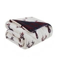 thumbnail image 1 of Mantolok Printed Velvet to Velvet Throw 50 x 60 inches, Deer Head Red Navy, 1 of 3