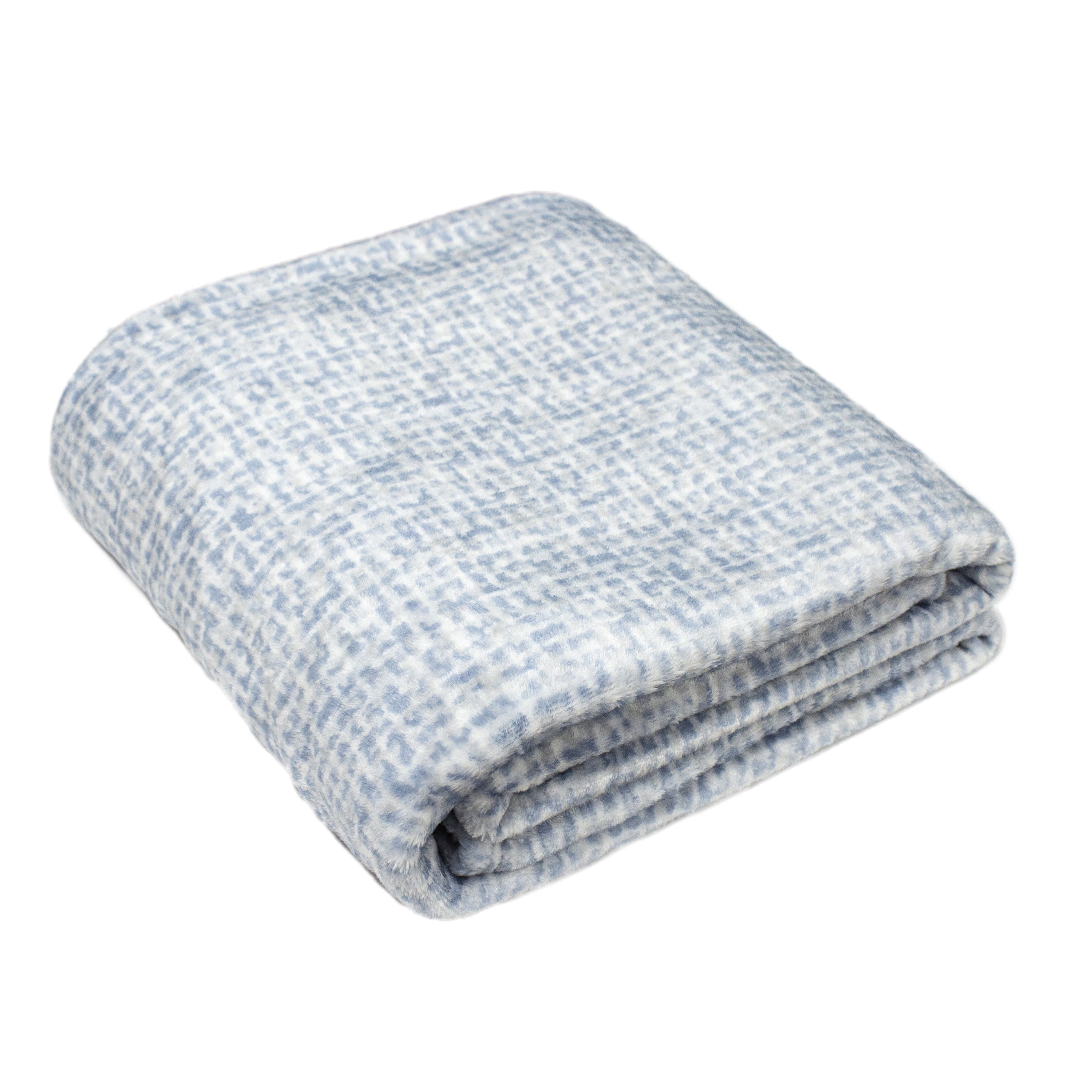 Mantolok Velvet Throw 50 x 60 inches Print Blue Gray Walmart