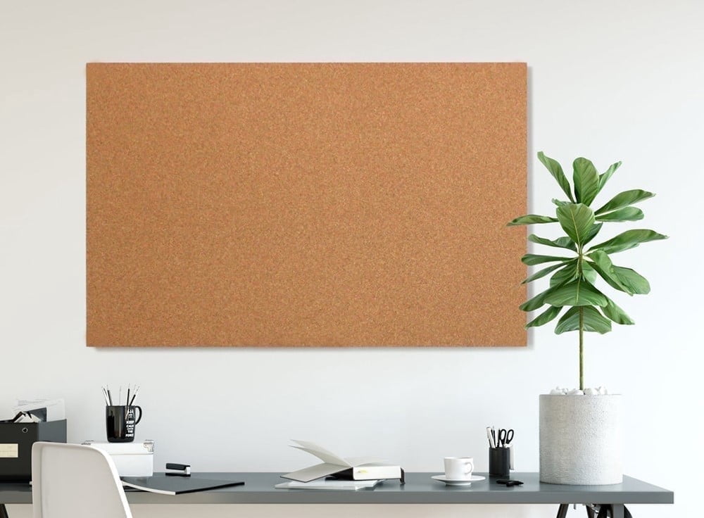 Manton Industrial Cork Sheet - 24" x 36" x 1" Thick Manton Cork Bulletin Board, Decorative Pinboard Display Panel