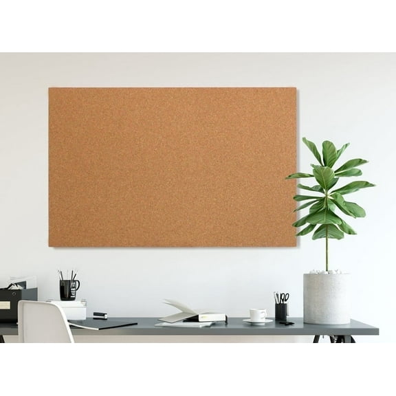 Manton Industrial Cork Sheet - 24" x 36" x 1" Thick Manton Cork Bulletin Board, Decorative Pinboard Display Panel