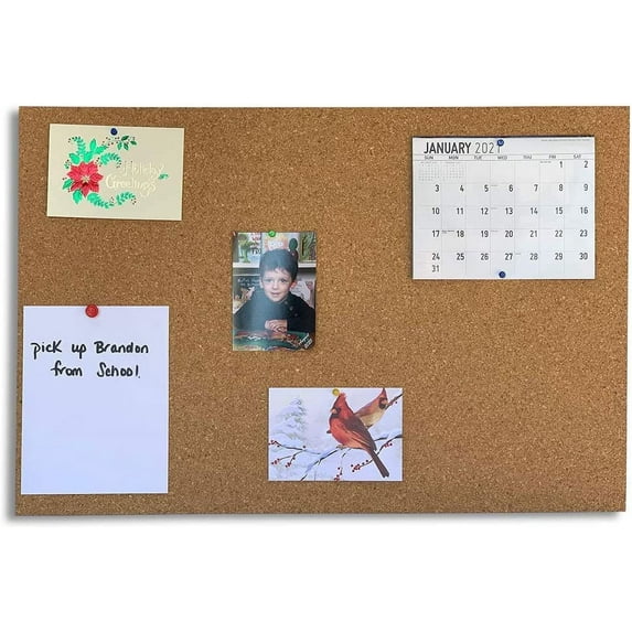Manton Industrial Cork Sheet - 24" x 36" x 3/4" Thick Manton Cork Bulletin Board, Decorative Pinboard Display Panel