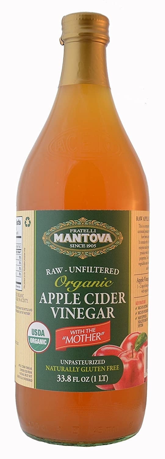 Mantova Organic Apple Cider Vinegar Unfiltered - 33.8 fl oz Pack of 4