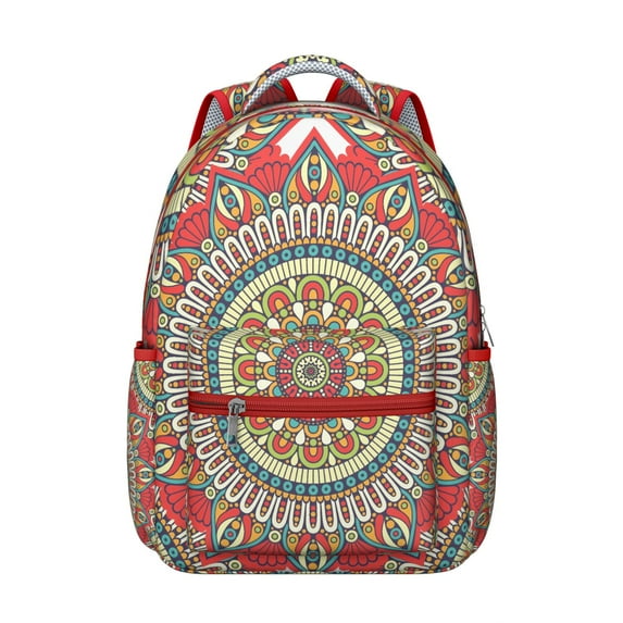Mantra Boho Practical Backpack - Lightweight & Roomy School Backpack for Work & Travel, Waterproof Backpack with Side Pockets, Perfect Gift for College