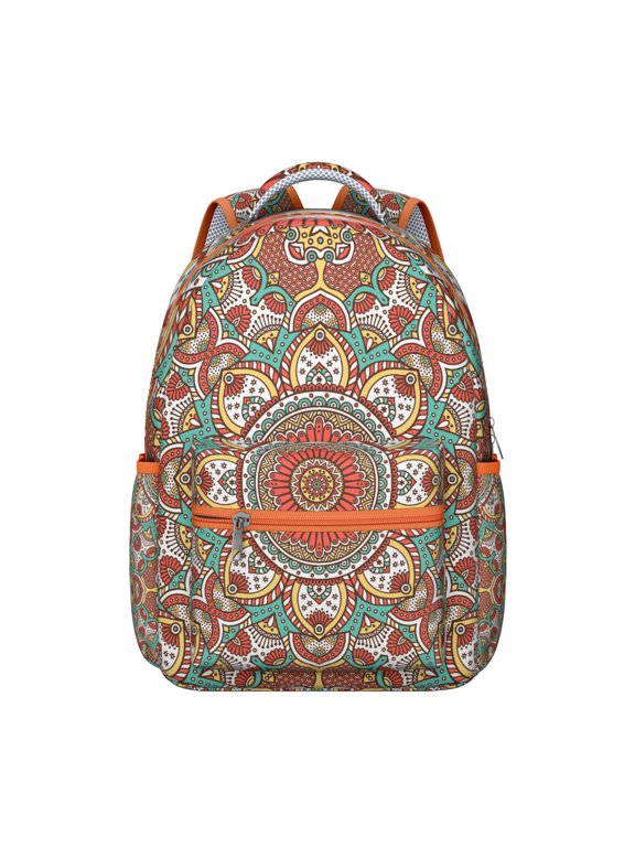 Mantra Crochet Backpack - Handmade Boho Bookbag for Light Loads, Artisanal Craftsmanship, Charming Gift for Handmade Lovers