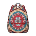 thumbnail image 1 of Mantra Print Boho Backpack&nbsp;- Trendy & Roomy Laptop Bag for School & Study, Durable Waterproof Backpack, Great Gift for College Students, 1 of 6
