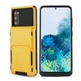 thumbnail image 1 of Mantto 5 Card Slots Holder Case For Samsung Galaxy S21 Plus, Wallet Back Flip Hidden Rugged Dual Layer PC & TPU 2 in 1 Protection Hybrid Tough Back Armor Phone Skin For Samsung Galaxy S21 +, Yellow, 1 of 6