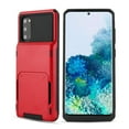 thumbnail image 1 of Mantto 5 Card Slots Holder Case For Samsung Galaxy S21 Plus, Wallet Back Flip Hidden Rugged Dual Layer PC & TPU 2 in 1 Protection Hybrid Tough Back Armor Phone Skin For Samsung Galaxy S21 +, Red, 1 of 6