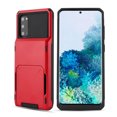 thumbnail image 1 of Mantto 5 Card Slots Holder Case For Samsung Galaxy S21, Wallet Back Flip Hidden Rugged Dual Layer PC & TPU 2 in 1 Protection Hybrid Tough Back Armor Phone Skin For Samsung Galaxy S21, Red, 1 of 6