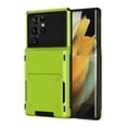 thumbnail image 1 of Mantto 5 Card Slots Holder Case For Samsung Galaxy S22 Plus, Wallet Back Flip Hidden Rugged Dual Layer PC & TPU 2 in 1 Protection Hybrid Tough Back Armor Phone Skin For Samsung Galaxy S22 +, Green, 1 of 8