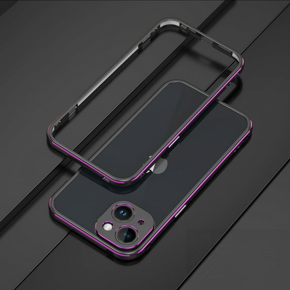 Mantto Aluminum Bumper Case For iPhone 14 Pro Max, Slim Glossy Luxury Premium Metal Aluminum Pprotective Bumper Frame with Camera Lens Protector for iPhone 14 Pro Max, Purple