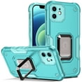 thumbnail image 1 of Mantto for Apple iPhone 12 Cover with Ring Kickstand, Impact-Resistant, Shockproof, Protective Bumper Magnetic with Car Mount Durable Hybrid Rugged Phone Case For iPhone 12, Mint, 1 of 8