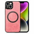 thumbnail image 1 of Mantto for Apple iPhone 15 Case,Built-in Magnet Circle Support Magsafe Charger,Premium Vegan PU Leather Anti-Fingerprint Shockproof Protective Lightweight Ultra Thin Phone Cover,Pink, 1 of 12