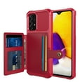 thumbnail image 1 of Mantto Back Folio Cover for Samsung Galaxy A33 Wallet Case 5G/4G, PU Leather Kickstand Credit Card Holder Slots Case, Magnetic Absorption Durable Shockproof Cover, Red, 1 of 6